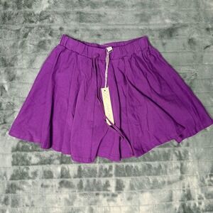 She + Sky Purple Knit Skort Elastic Waist Flared Mini Skirt with Shorts Small